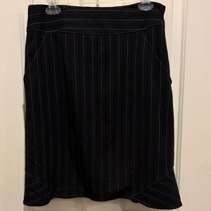 Max Edition Black Pinstripe Pencil Skirt